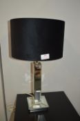 Mirrored Table Lamp with Black Shade