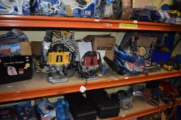 *Contents of Shelf to Include Clarke and Other Woodworking Tools, Bosch Cordless Drills, etc. (