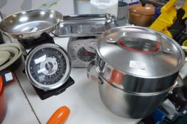 Two Kitchen Scales and a Steamer