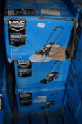 *Three Mac Allister 33cm 1200w lawnmowers (salvage)