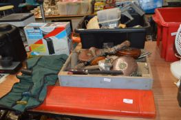 Assorted Tools, Black & Decker Drill on Stand, Com