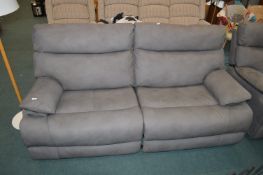 Grey Two Seat Manual Reclining Sofa