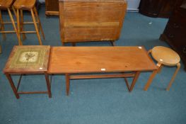 Retro Teak Coffee Table plus Tile Top Table, and B