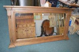 Pine Framed Overmantel Mirror
