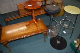 Coffee Table, Two Stools, and Two Occasional Table