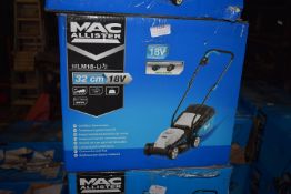 *Two Mac Allister 32cm 18v Cordless Lawnmowers (salvage)