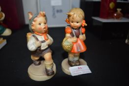 Two Goebel School Children Figures