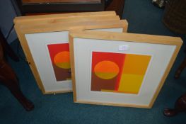 Four Framed Abstract Prints