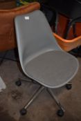 *Grey Gas-Lift Operators Chair on Chrome Pedestal (salvage)