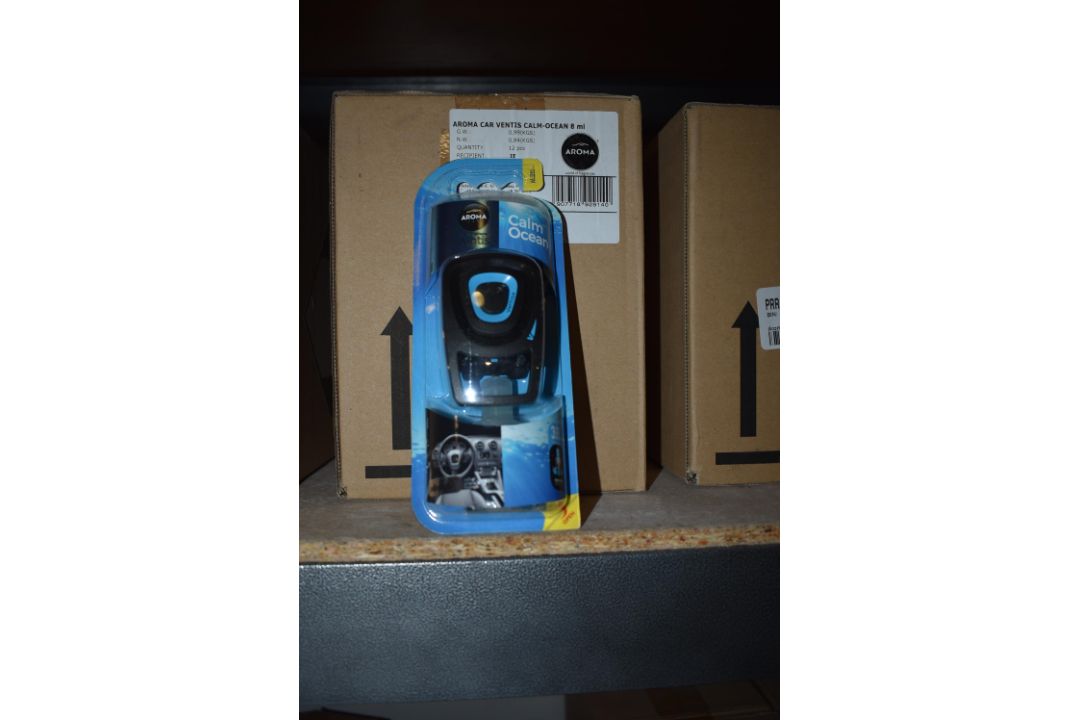 Two Boxes of 12 Aroma Car Ventis Calm Ocean 8ml Air Fresheners (expired)