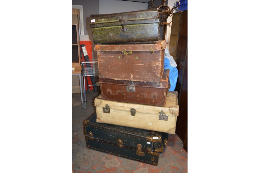 *Five Vintage Suitcases