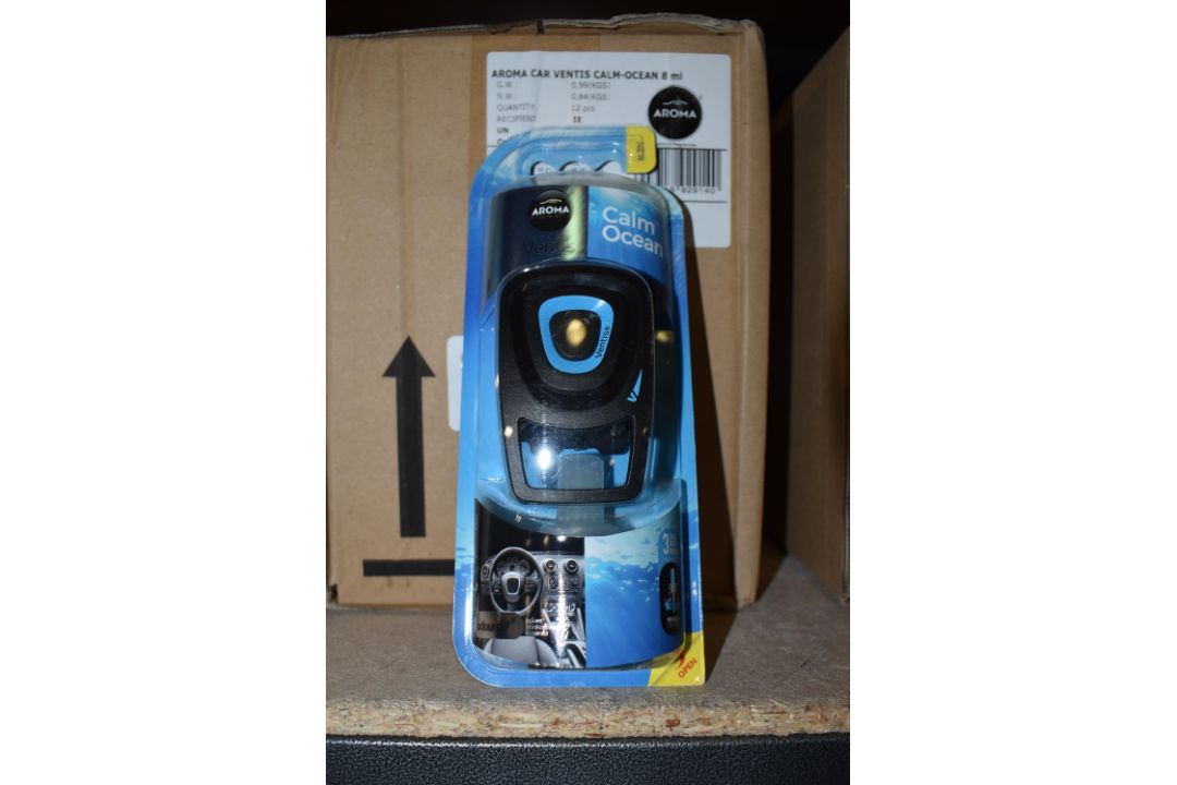 Two Boxes of 12 Aroma Car Ventis Calm Ocean 8ml Air Fresheners (expired)