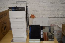 Three Glass Display Stands, and Two Mirrors