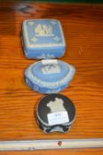 Three Wedgwood Jasper Ware Pots