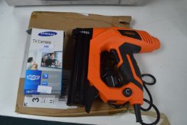 Samsung TV Camera, and a Vonhaus Staple Gun