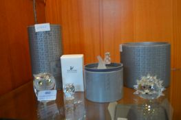 Swarovski Crystal Owl and a Hedgehog (some AF)