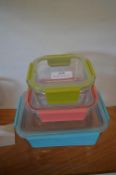 *Three Glass Self Sealing Food Storage Boxes