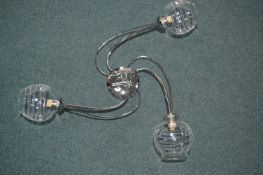 *Chrome & Glass Triple Ceiling Light