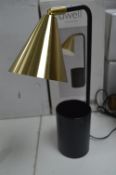 *Dwell Black & Gilt Desk Lamp with Pen Pot