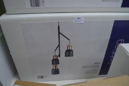 *Lighting Collection Barham 3LT Grey & Copper Pend
