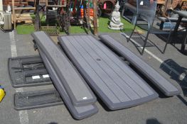 *Two Lifetime Picnic Bench with Retractable Legs (salvage, no fittings)