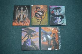 Five Canvas Wall Art Prints by Anne Stokes