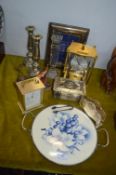 Carriage Clocks, Candlesticks, and EPNS Items