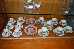 Vintage Cups and Saucers Including Royal Albert Queen's Messenger Pattern
