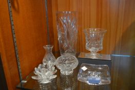 Cut Glass Lead Crystal Vase, Trinket Bowls, etc.