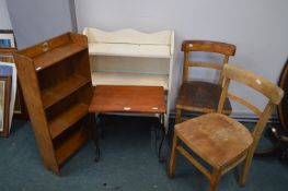 Two Bookshelves, Two Chairs, and an Occasional Tab