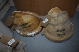 *Pair of Stones GRP Jackets (Happy & Angry) and Moulds ~11” tall