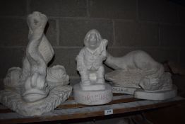 *Contents of Shelf to Include Otter, Mole, and a Birdbath Base Casts