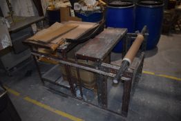 *Guillotine on Bench with Roller Feeder Bar