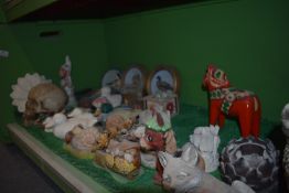 *Contents of Shelf to Include Assorted Small Ornaments etc.