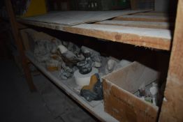 *Contents of Shelf to Include Various Small Figures, GRP Jackets and Moulds