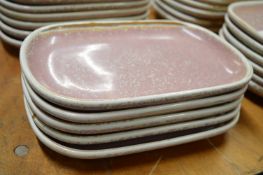 *Six Genware 10x6.5” Rose Porcelain Rectangular Plates