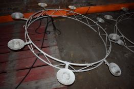 *Wrought Iron 4ft diameter Eight Candle Medieval Style Chandelier