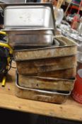 *Two Stainless Steel Gastronorm Pans and Eight Aluminium Baking Trays