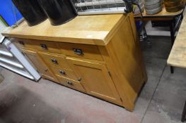 *Two Door Six Drawer Oak Sideboard