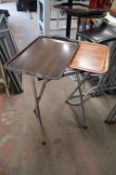 *Folding Chrome Tray Stand with Two Trays
