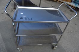 *Stainless Steel Three Shelf Trolley
