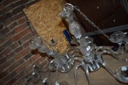 *Pair of Eight Branch Glass Chandeliers