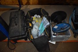 *Toolbox, Toolbag, and a Tray Containing Assorted Fixings