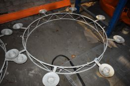 *Wrought Iron 4ft diameter Eight Candle Medieval Style Chandelier