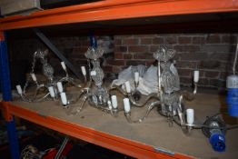 *Three Five Branch Glass Chandeliers