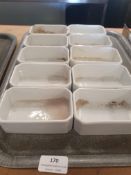 * 10 x white dishes ideal for sauce sachets, etc