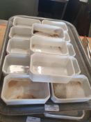 * 13 x white dishes ideal for sauce sachets, etc