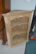 Stripped Pine Corner Shelf Unit