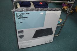 Six Interlocking Black Floor Mats