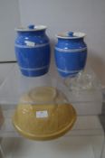 Vintage Kitchenware Including Two Bretby Storage J